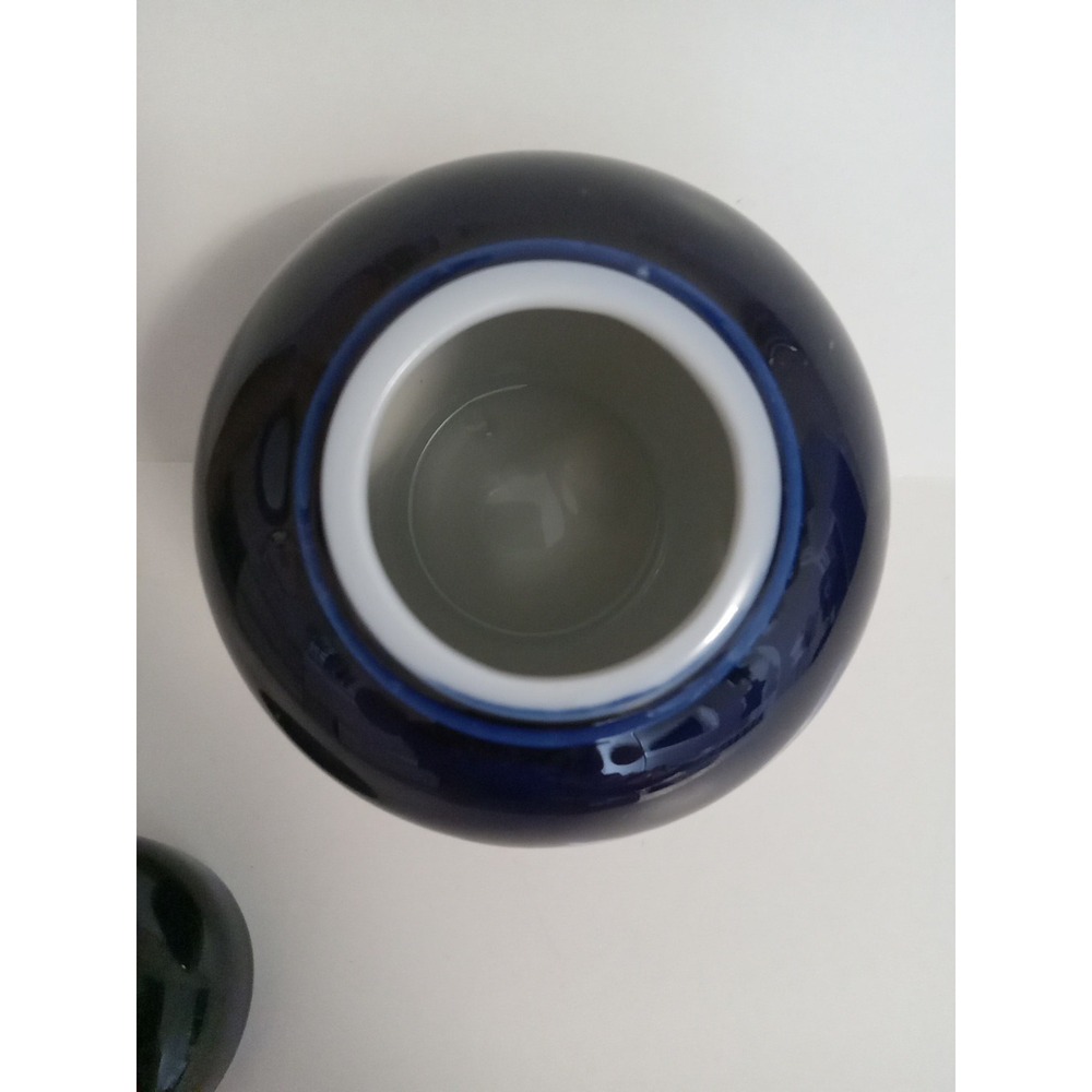 Takahashi San Francisco Cobalt Blue Unicorn Glaze Ginger Jar With Lid Vase Japan - Picture 3 of 7